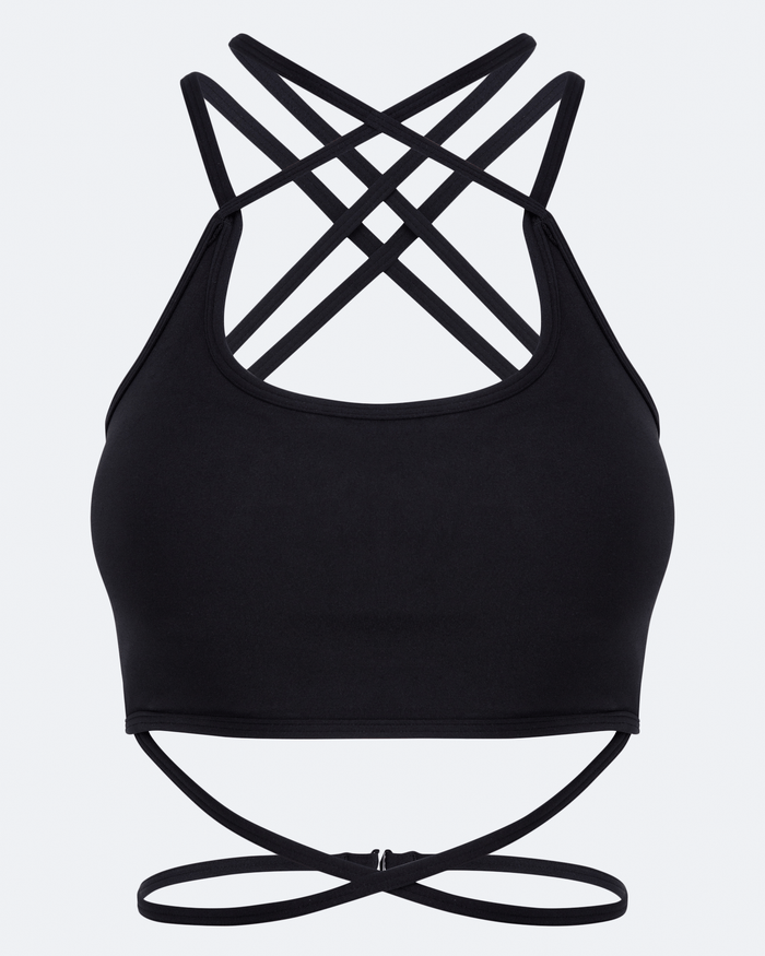 Jet Black Strappy Front Top