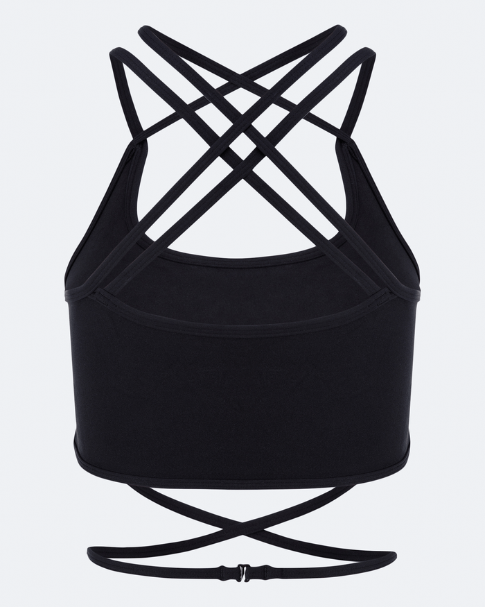 Jet Black Strappy Front Top