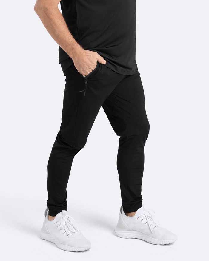 Jet Black Athleisure Joggers
