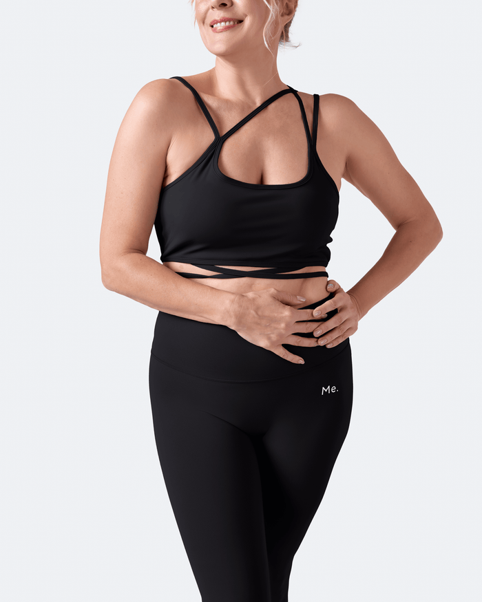 Jet Black Strappy Front Top